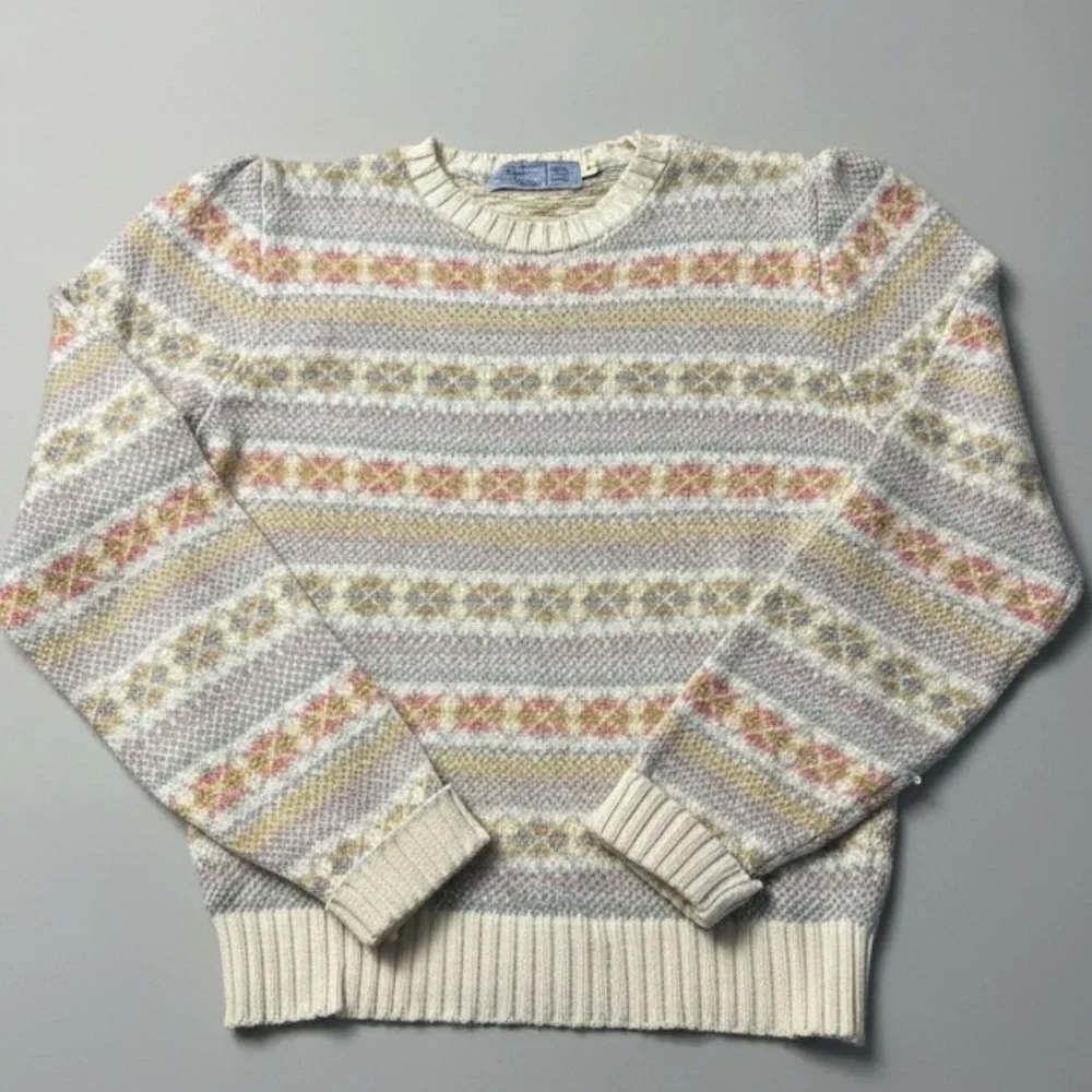 Fair Isle Style Hand Loom Scotland Woman’s Cozy Sweater Size Small Vintage EUC - Picture 6 of 11